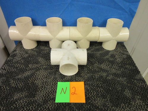 5 lasco d2466 crosses pvc 2&#034; plastic sch-40 pipe fittings plumbing new for sale