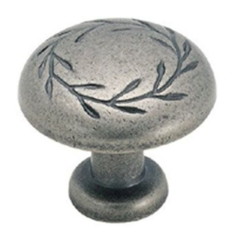 Amerock 1-1/4&#034; Inspirations Weathered Nickel Leaf Round Cabinet Knob- BP1581-WN