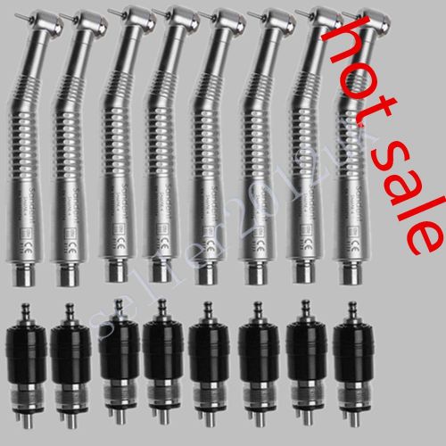 8 Dental Mini Small Head High Speed Push Handpiece 4H w/ Quick Coupler MAK4