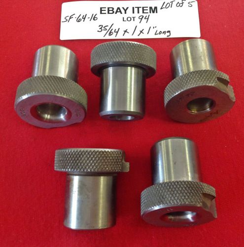 ACME SF-64-16 Slip-Fixed Renewable Drill Bushings 35/64&#034; x 1&#034; x 1&#034; Lot of 5 USA