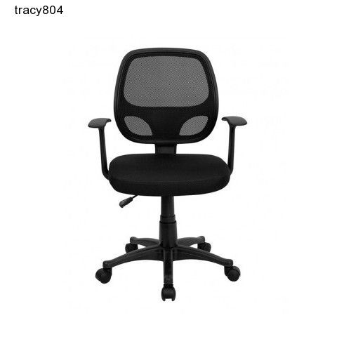 Computer chair mid-back mesh  black ergonomic adjustable padded swivel comfort for sale