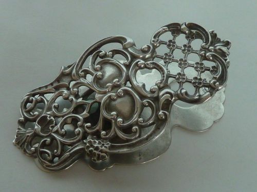 FINE GORHAM STERLING DESK CLIP W/ LOVELY LATTICE WORK, 1894