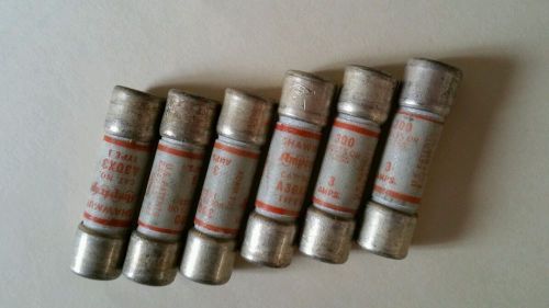 Fuse A30x3 amp 3 amp Shawmut  A30 x 3 Amp Fuse Rail Shaker Fuse (3)