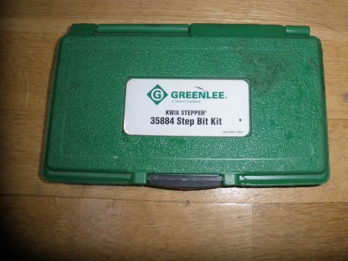 GREENLEE 35884 MULTI HOLE KWIK STEPPER  STEP BIT KIT 1/2&#034; ,7/8&#034; &amp; 1 1/8&#034;