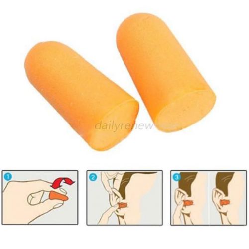 1 Pair Orange Comfortable 3M 1100 Disposable Ear Plug Foam Noise Reducer  D31