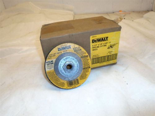 DEWALT DW8435 4-1/2&#034; X 1/8&#034; X 5/8&#034;-11 PIPELINE CUTTING WHEELS LOT OF 10 NEW