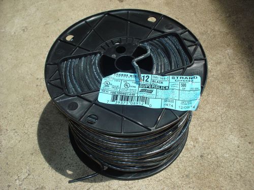 12 THHN THWN  stranded copper wire 500&#039; NEW Black