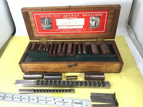 KEYWAY BROACH SET, Minuteman Dumont, #10A Standard Set, Wooden Box, NO RESERVE!