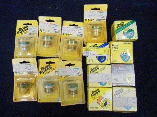 LOT of 30 Fuses Buss Fusetron Bussmann 6.25 8 15 20 25 30 amp Type T,SL,S,W