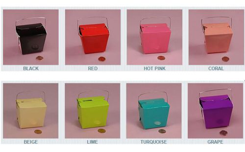 COLORED CHINESE TAKE-OUT BOXES. WIRED.  48 pcs.  Multiple sizes