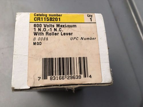 NIB GE CONTACT BLOCK 1 NO 1 NC 600V WITH ROLLER LEVER P/N: CR115B201 (B26)