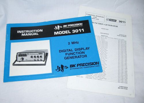 BK 3011 Function Generator INSTRUCTION MANUAL dynascan B&amp;K