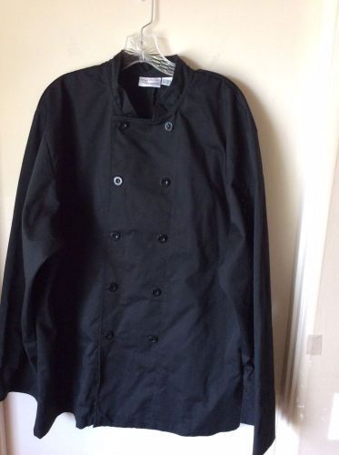 Restaurant Basic Chef Coat Chef Works Black Coat Sz XL