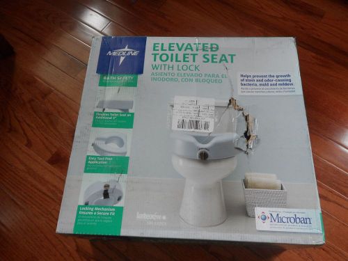 Medline Elevated Toilet Seat with lock elevates toilet seat 5&#034;