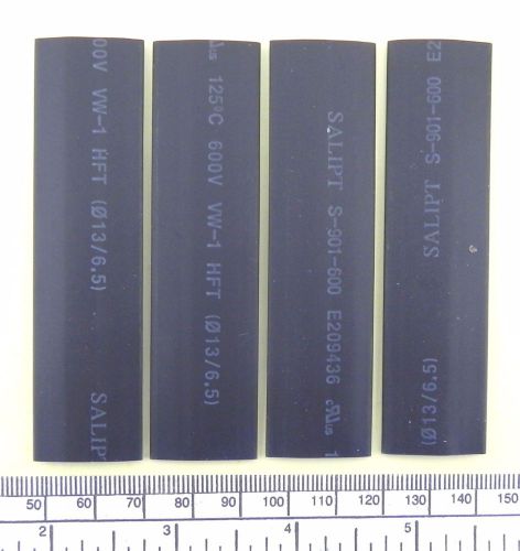 Heat shrink tubing - black 13,0 x 85 mm - pack of 4 for sale