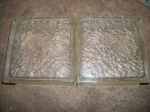 2 Vintage Architectural Glass Blocks 7 3/4 &#034; Square X 4&#034; Wide Decorative Cubes