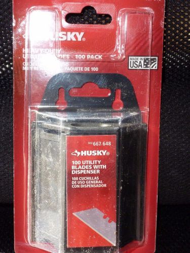 HUSKY  667-648  UTILITY BLADES  (100 BLADE PACK) NEW/SEALED