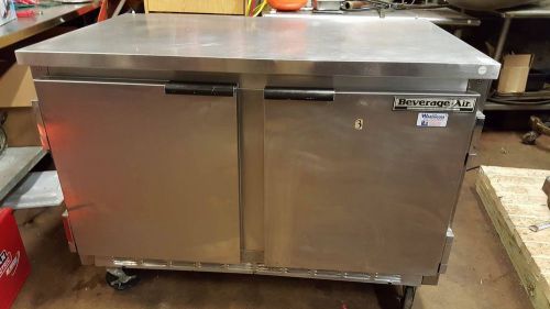 48&#034; Beverage Air Refrigerator WTR48A Worktop 2 Door 115 Volt 1 Phase Tested