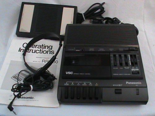 Panasonic RR-830 Standard Cassette Transcription Dictation Machine Pedal Phones