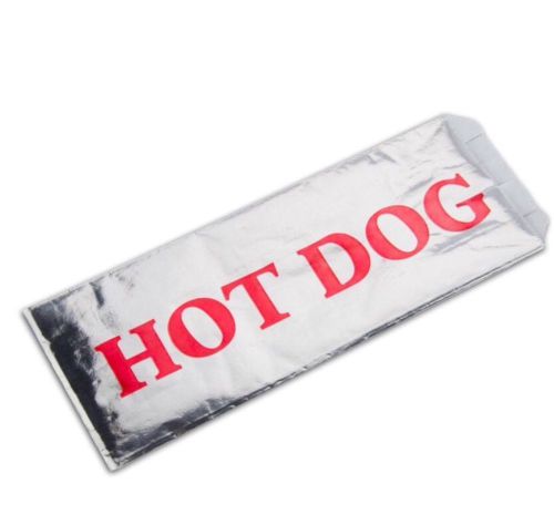 Carnival king 3 1/2&#034; x 1 1/2&#034; x 9&#034; printed foil hot dog bag - 1000 / case for sale