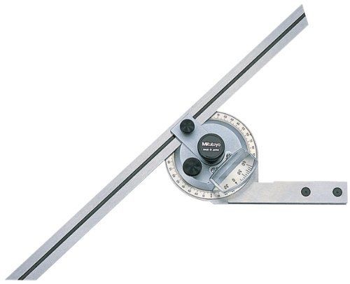 Mitutoyo 187-906, Universal Bevel Protractor, 12&#034; Blade, 5 minute Vernier