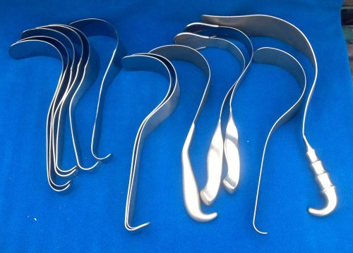 Lot of 13 Surgical Abdominal Retractors - Pilling - Jarit - V. Mueller - Sklar