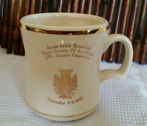 Vintage 1966 Acme Brick Texas Society of Architectects 27th Annual Coffee Mug