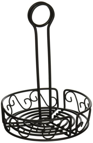 Winco WBKH-6R Round Wire Condiment Caddy 6.25-Inch Black