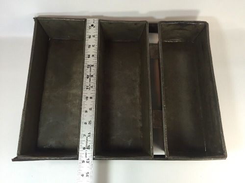 Vintage Antique Industrial Commercial Bread 3 Pans Planter Storage Connected