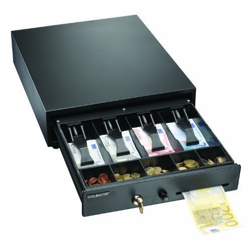 STEELMASTER 1046 Compact Steel Cash Drawer with Disc Tumbler Lock, Includes 2