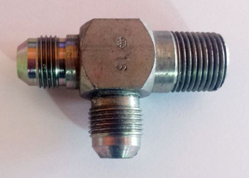 Male Branch Tee Hydraulic Fitting 3/8 JIC x 3/8 JIC x 1/2 NPT