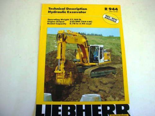 Liebherr R 944 Hydraulic Excavator Color Brochure