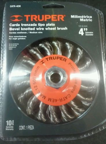 TRUPER CATR-4EM BEVEL KNOTTED WIRE BRUSH 4&#034;