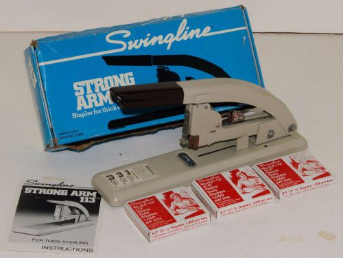 Swingline Strong Arm Heavy Duty 113 Stapler USA 1/4 3/8 1/2...WOW!!!