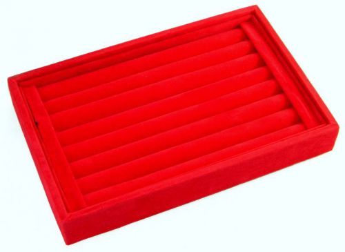 8 Rolls Red Velvet Ring Earring Jewelry Display Tray Holder Case Holder