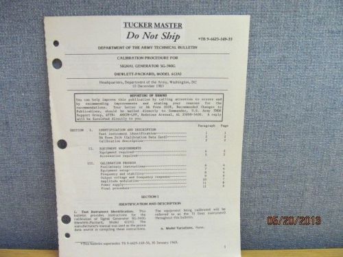 Agilent/HP 612A Calibration Procedure for Signal Generator SG-340G