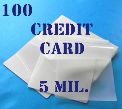 5 Mil Credit Card Laminating Laminator, Pouch Sheets  2-1/8 x 3-3/8  100 PK