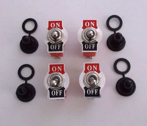 4 BBT Brand On/Off Heavy Duty Toggle Switches w/ Waterproof Boots