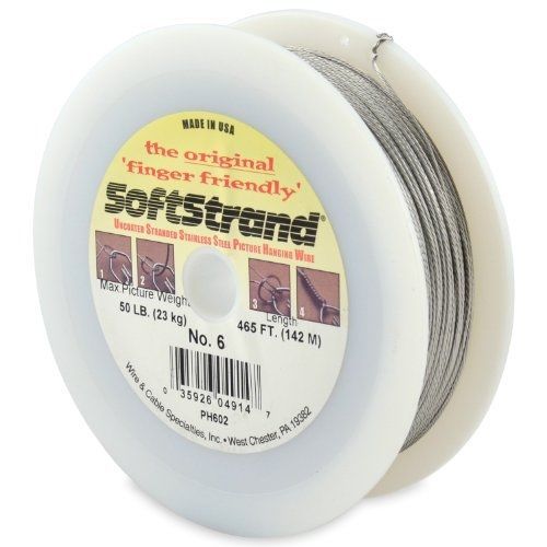 Wire &amp; cable specialties softstrand size 6 - 465-feet picture wire uncoated, for sale