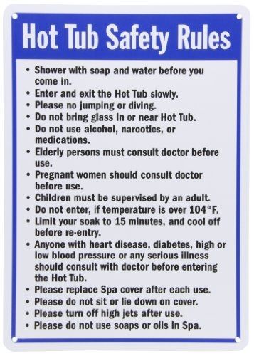 SmartSign by Lyle SmartSign Plastic Sign, Legend &#034;Hot Tub Safety Rules&#034;, 14&#034;