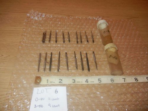 0-80 3-56 Lot of 20 Total Taps Sossner 2/4 Flute Spiral Point Gun Hand Tap Lot 6