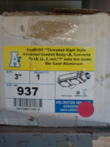 Arlington 937 conduit body,al,anybody(tm),3in hub for sale