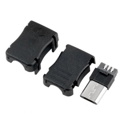 10pcs micro usb t port male 5 pin plug socket connector plastic cover for diy cs for sale