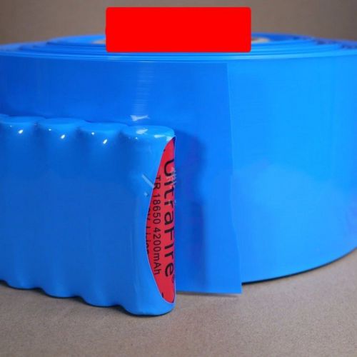 18650 aa battery sleeve pvc heat shrinkable tube wrap blue width 85mm x 1m for sale