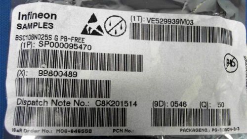 50-PCS N-CHANNEL 25V 30A INFINEON BSC106N025S G 106N025 BSC106N025SG