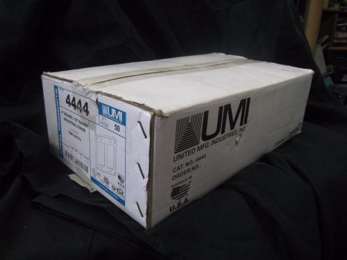 UMI RAISED 1/2&#034; RAISED 4&#034; SQ. GFCI/2 DECORATIVE INDUSTRIAL COVERS 50-PC CASE NIB