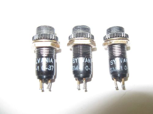 (3) Sylvania Bi-Pin Cartridge Lampholders Panel Mount Indicator Lights