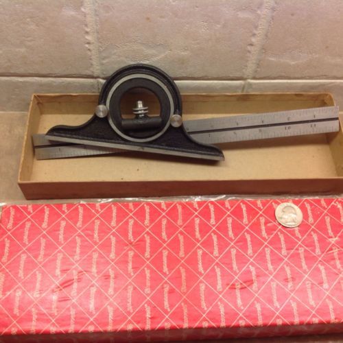 Starrett Bevel Protractor in box, new old stock,401-12-4R