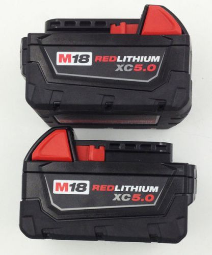 2pcs x NEW Milwaukee 18v 5.0ah M185 li-ion high capacity battery for power tools