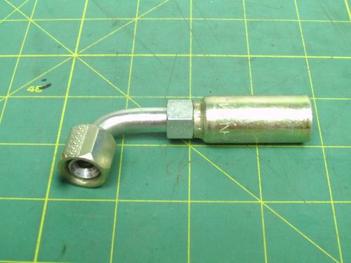 EATON WEATHERHEAD 04U-666 COLL-O-CRIMP 90 DEG. FEMALE SWIVEL 1/4 HOSE ID #59982